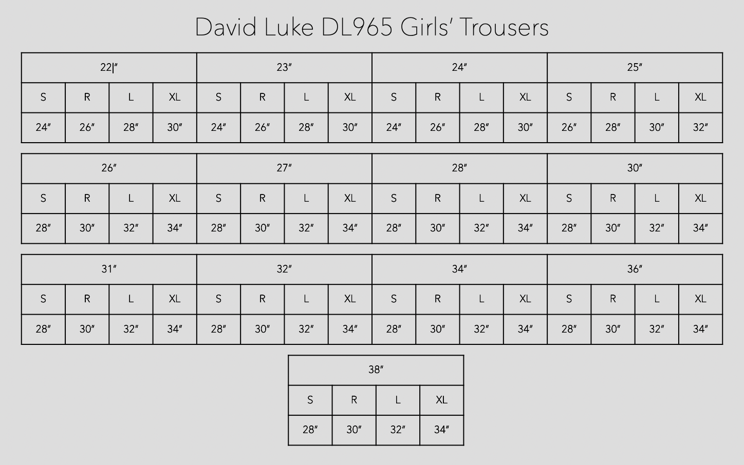  Girls' Black Trousers - David Luke