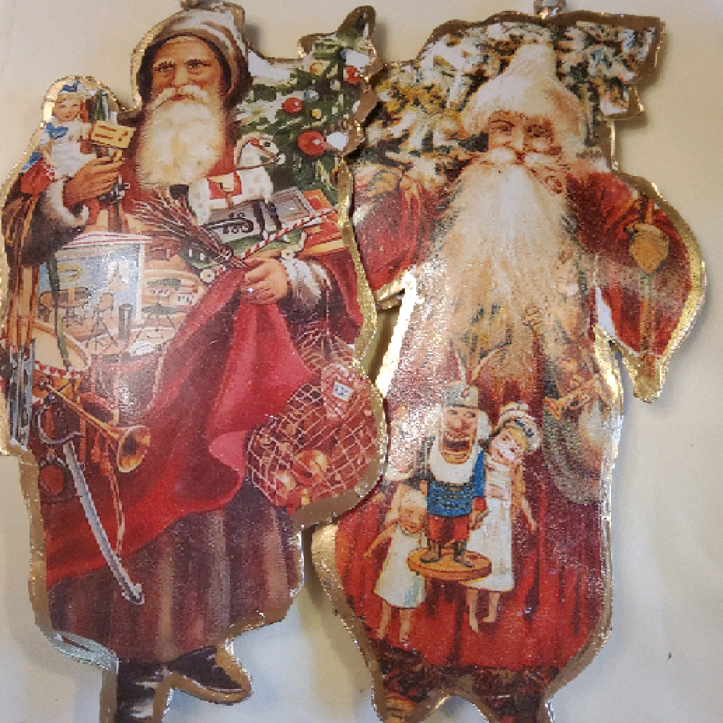 Tin Victorian Scraps Santa