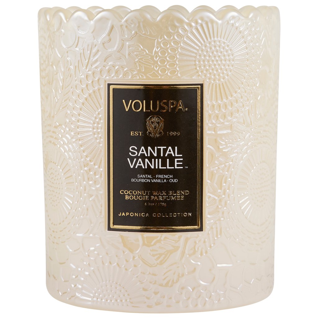 SANTAL VANILLE SCALLOPED EDGE CANDLE