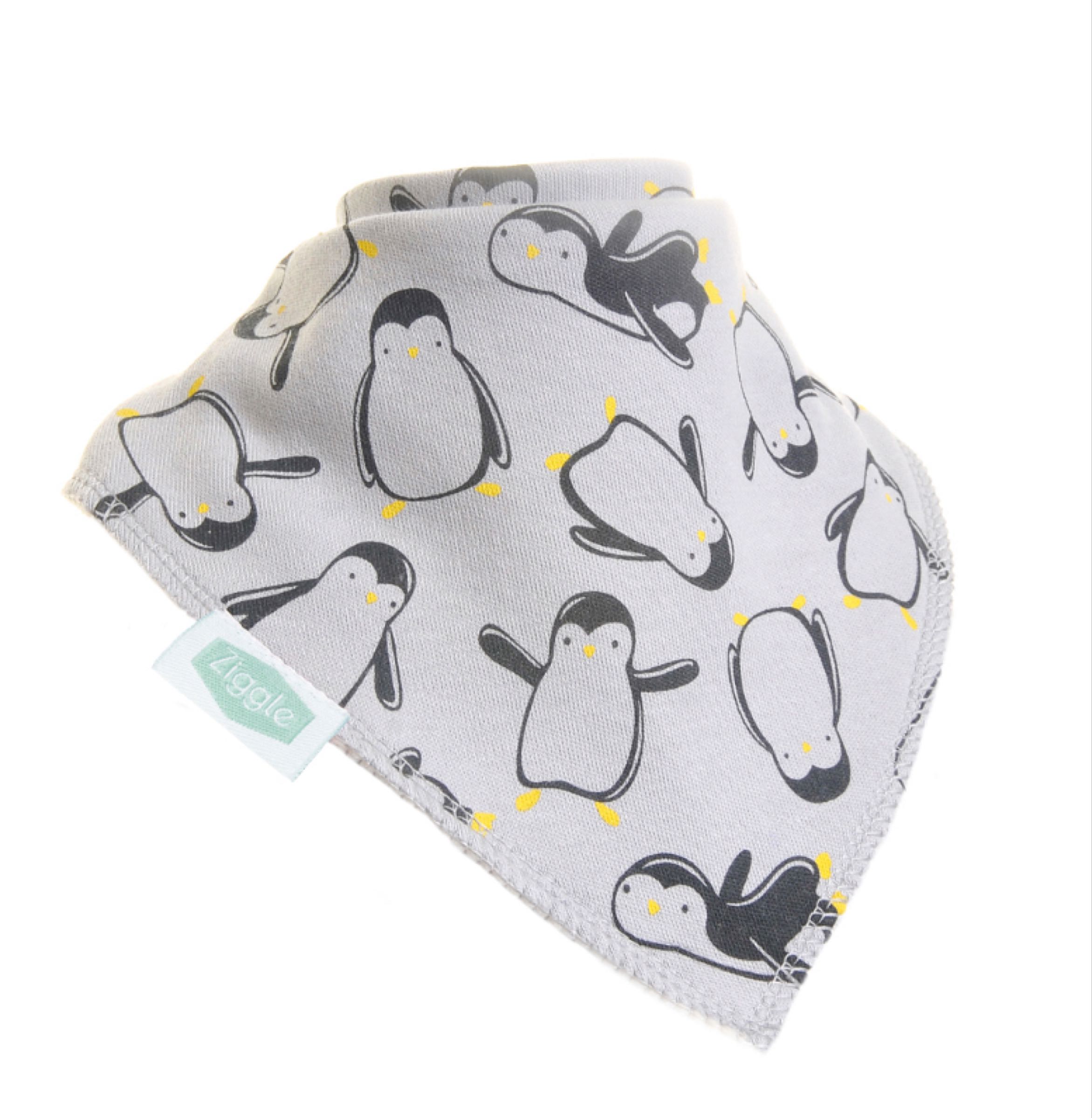 Ziggle sliding penguin bandana bib