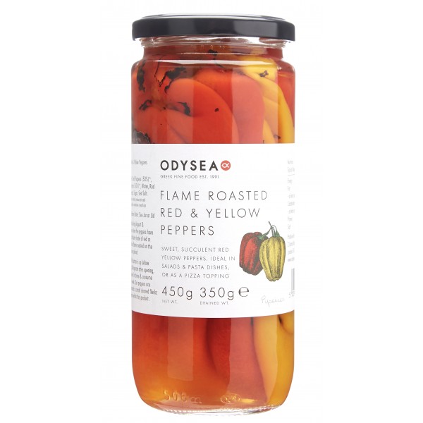 Odysea - Flame Roasted Red and Yellow Peppers 450g