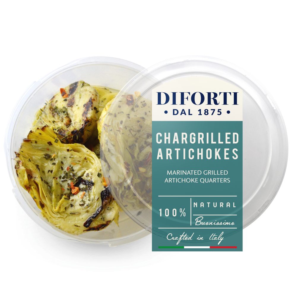 Diforti - Chargrilled Artichokes, Marinated Grilled Artichoke Quarters, Chilled 180g