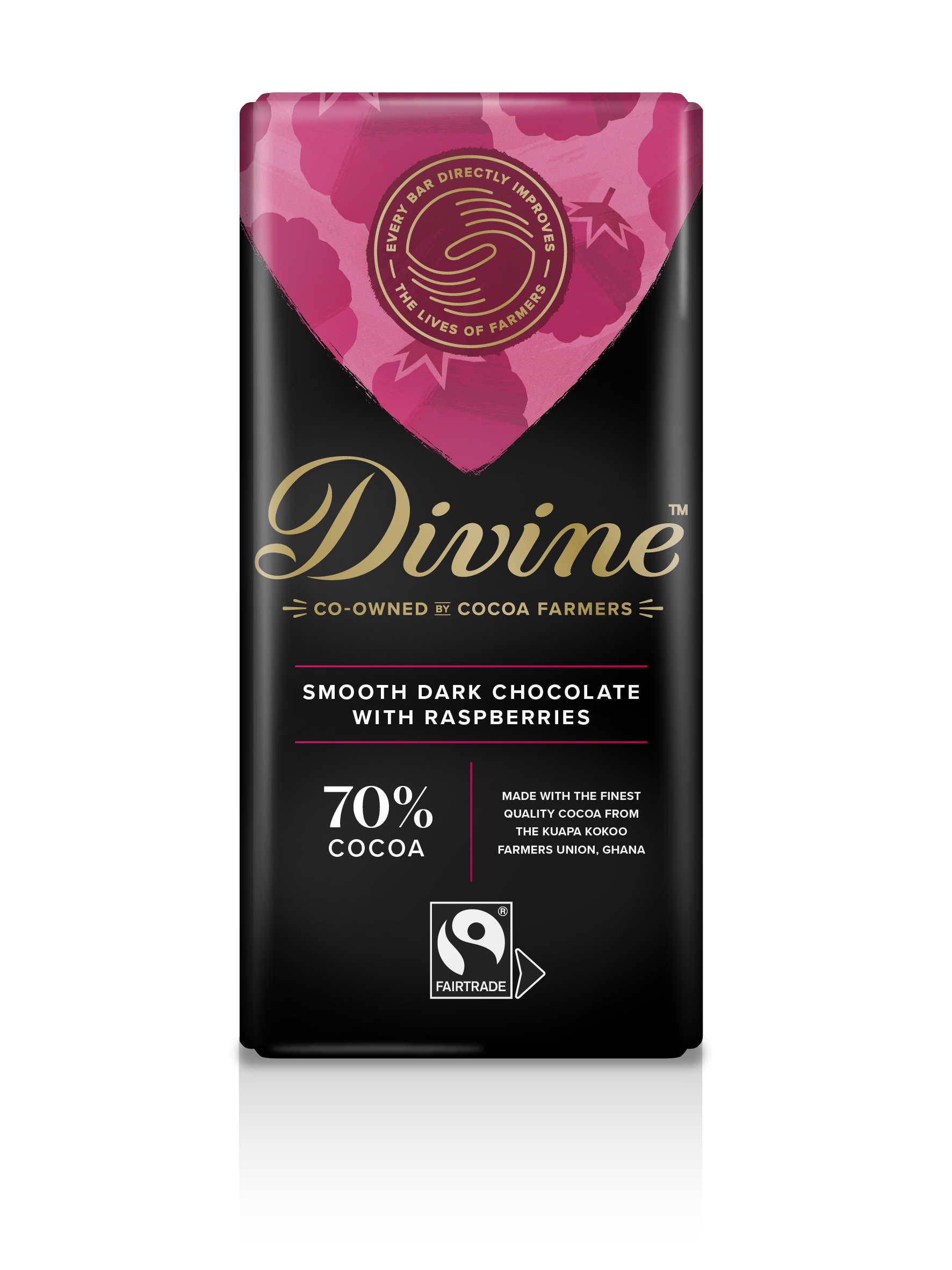 Divine Dark Raspberry Chocolate, 90g
