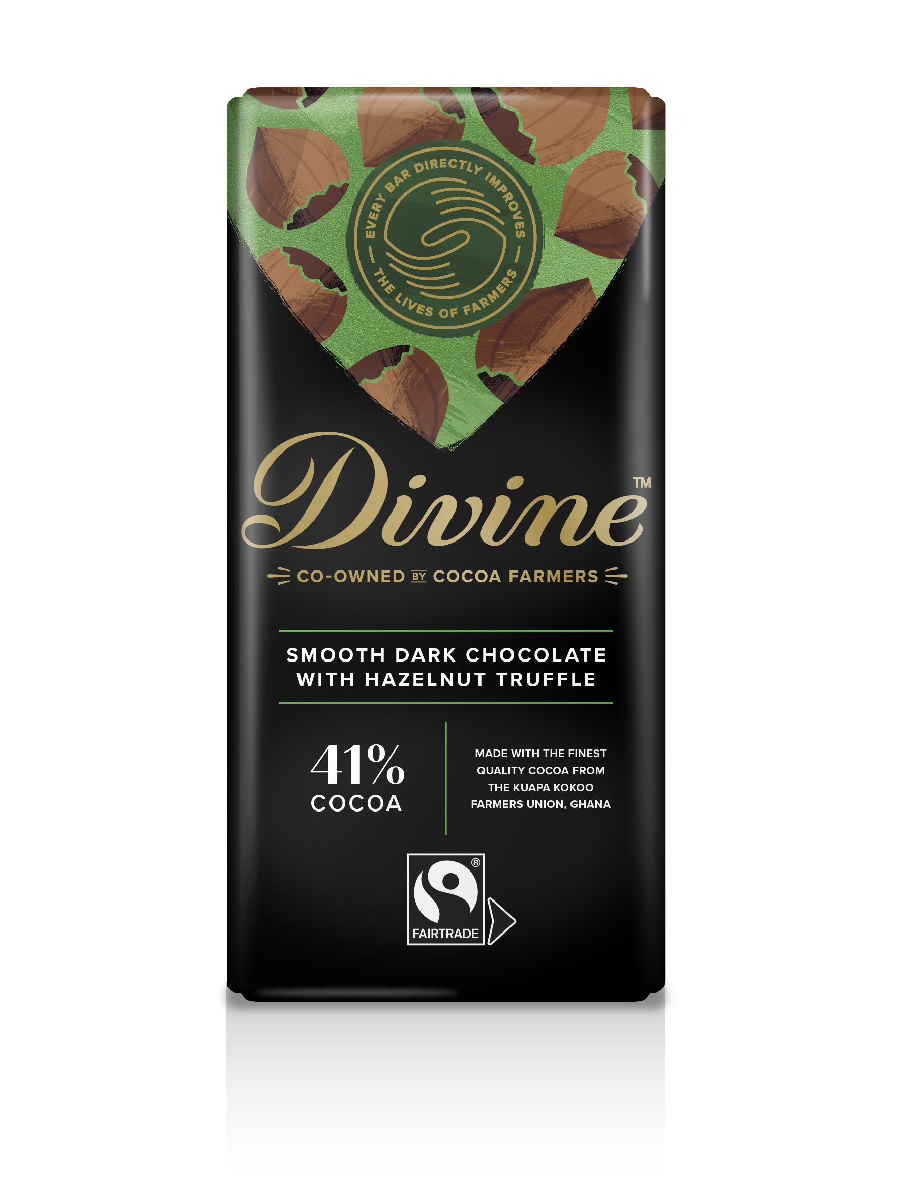 Divine Dark Chocolate with Hazelnut Truffle, 90g