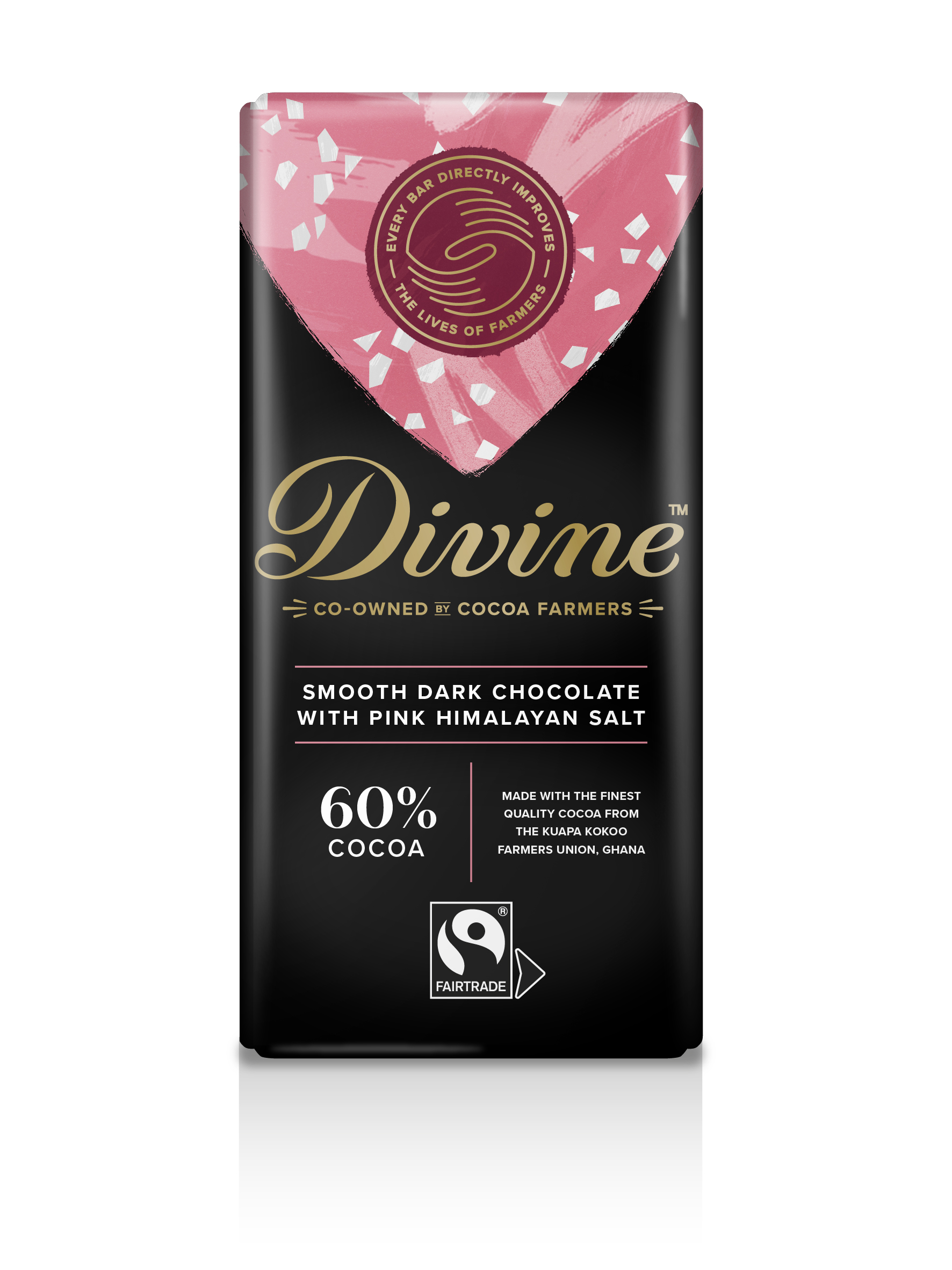 Divine Dark Chocolate with Pink Himalayan Salt, 90g