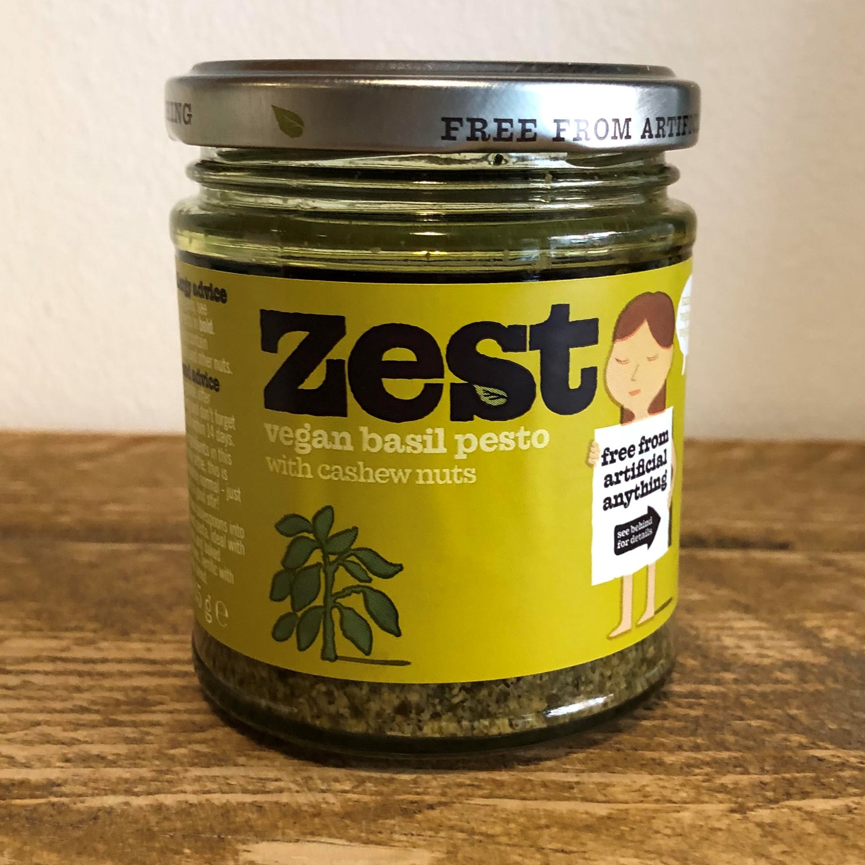 Basil Pesto, 165g (Organic, Vegan) by Zest Foods