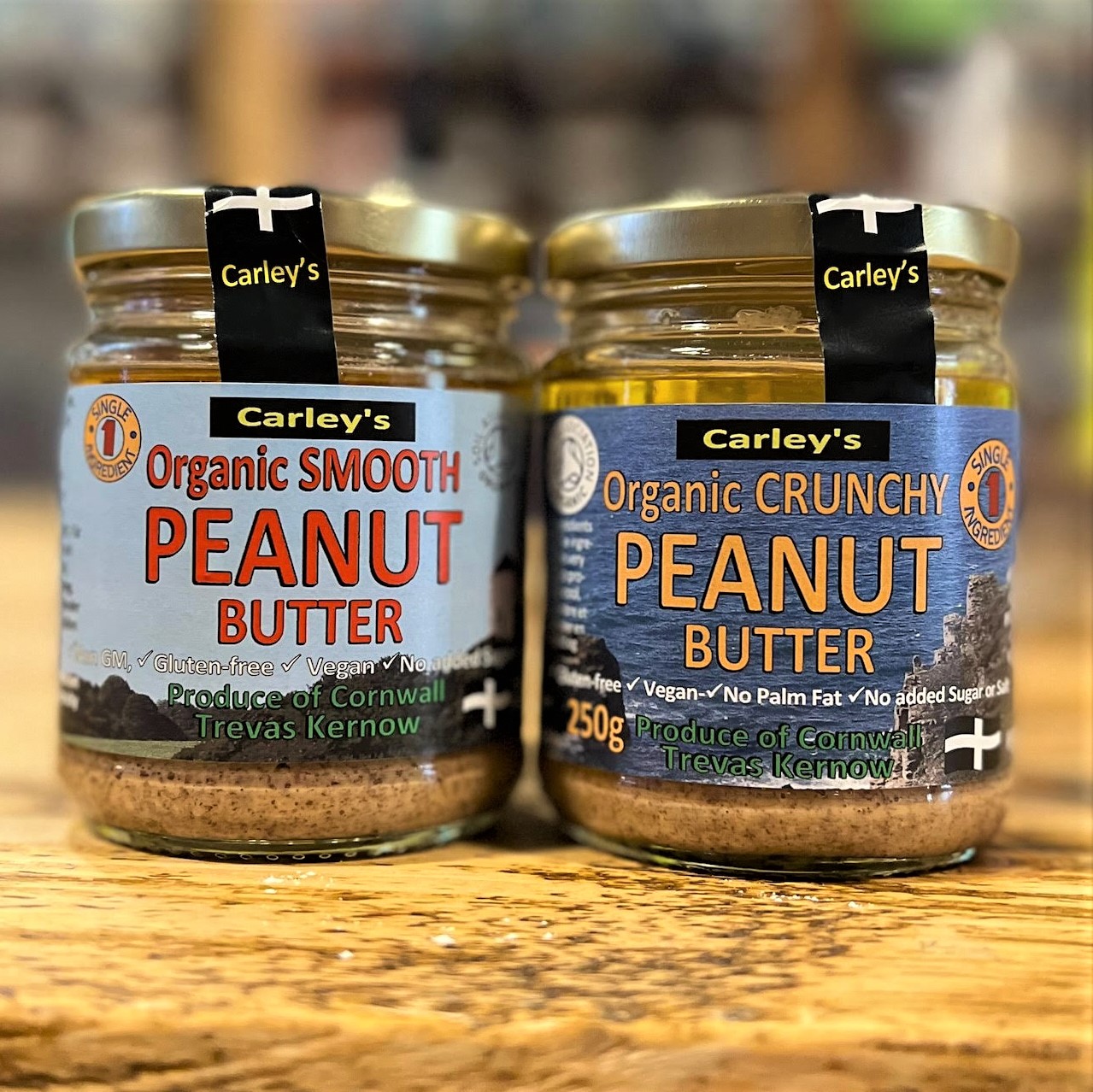 Peanut Butter, 250g (Organic) by Carley's (Smooth or Crunchy)