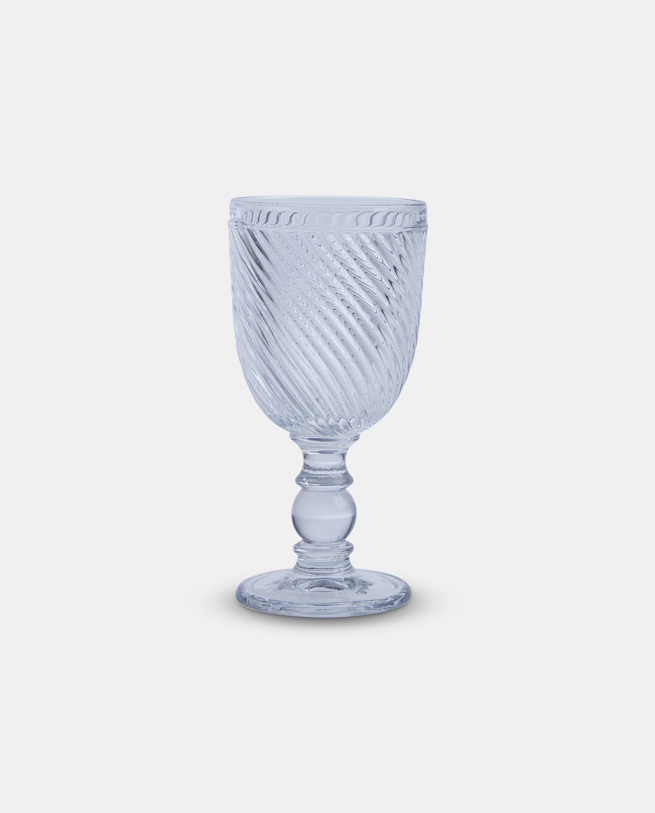 Glass Ribbed Wine Glass 