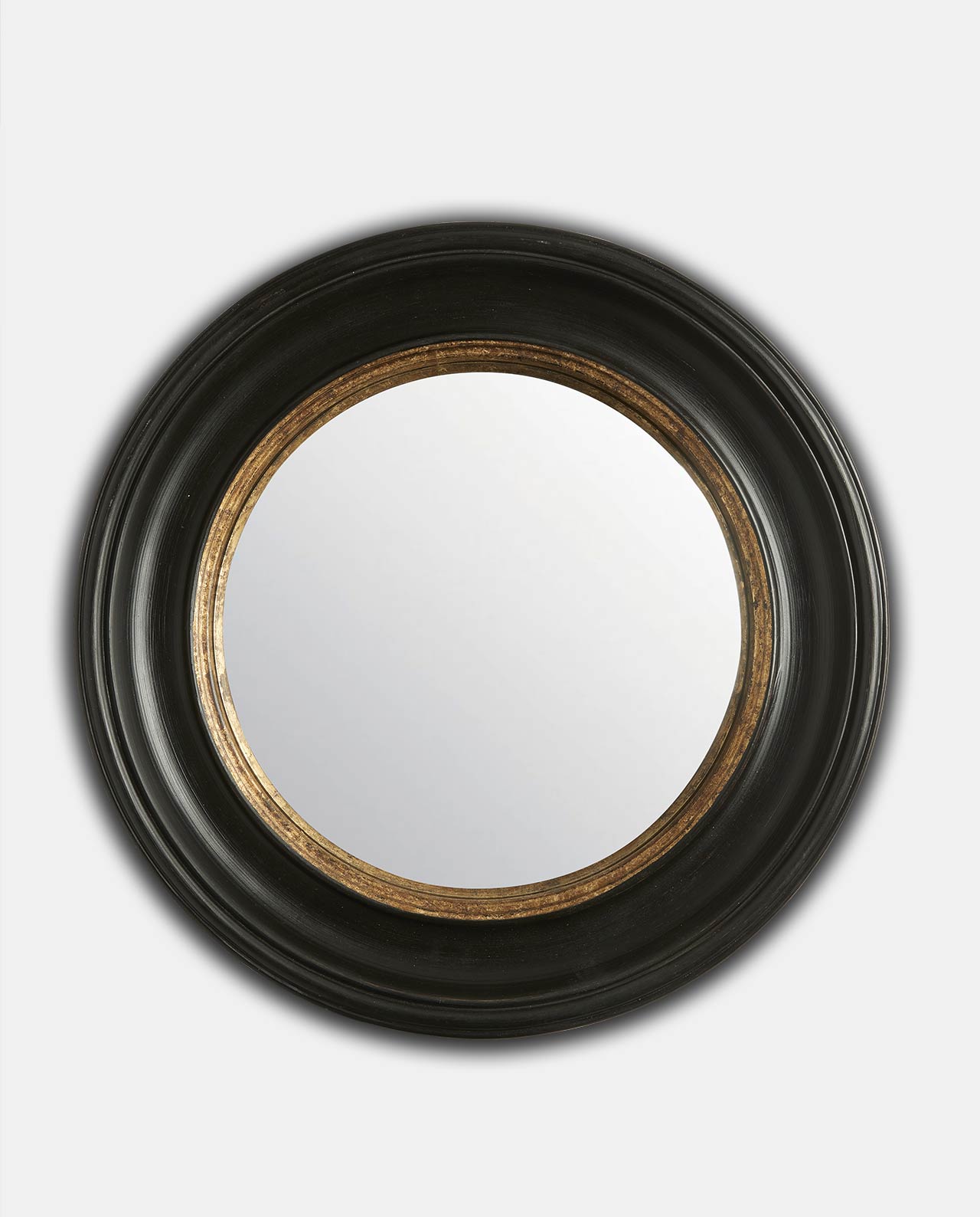 Black & Gold Convex mirror 52cm