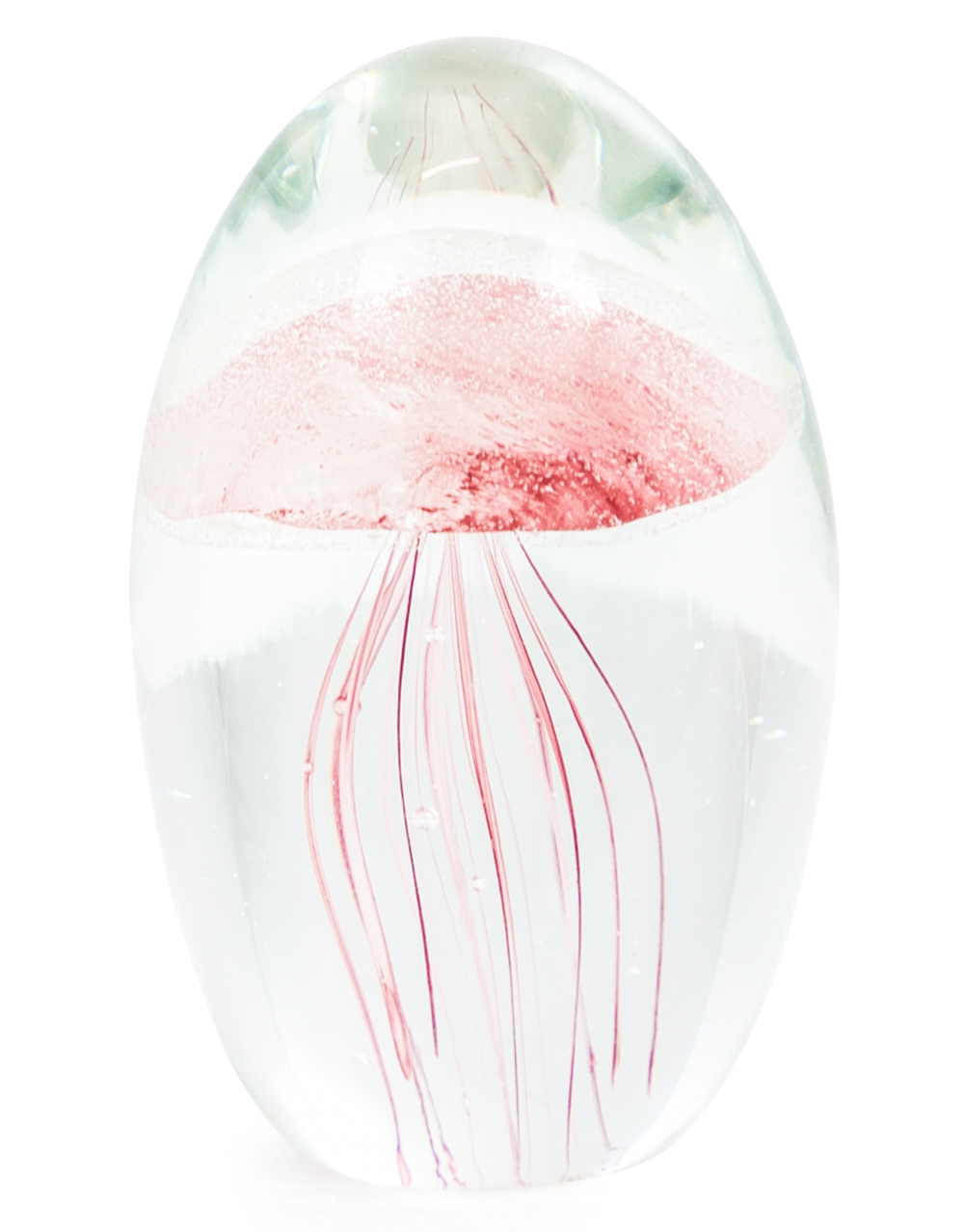 Rose Jellyfish Glass Paperweight