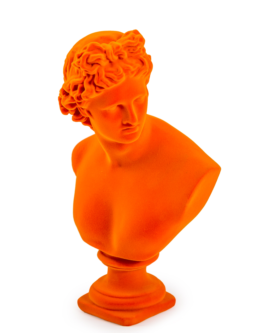 Large Flocked Apollo Bust Orange