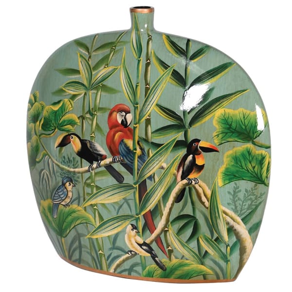 Hand Painted Jungle Deco Vase