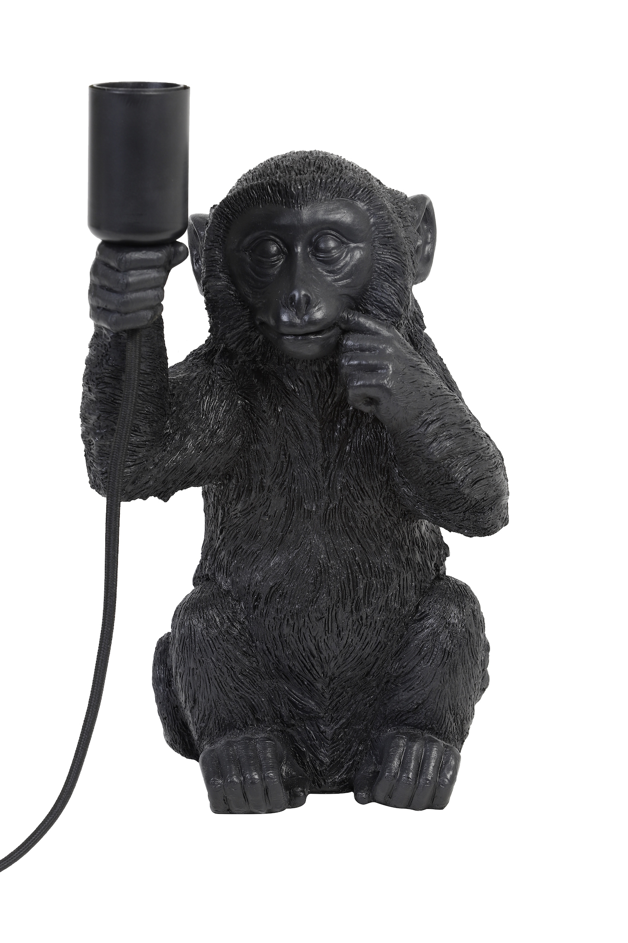 Jasper Monkey Lamp, Black