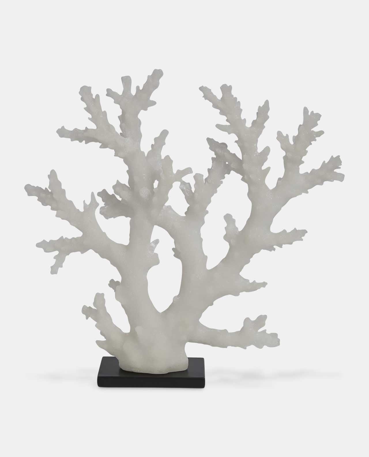 Large White Decorative Coral on Stand