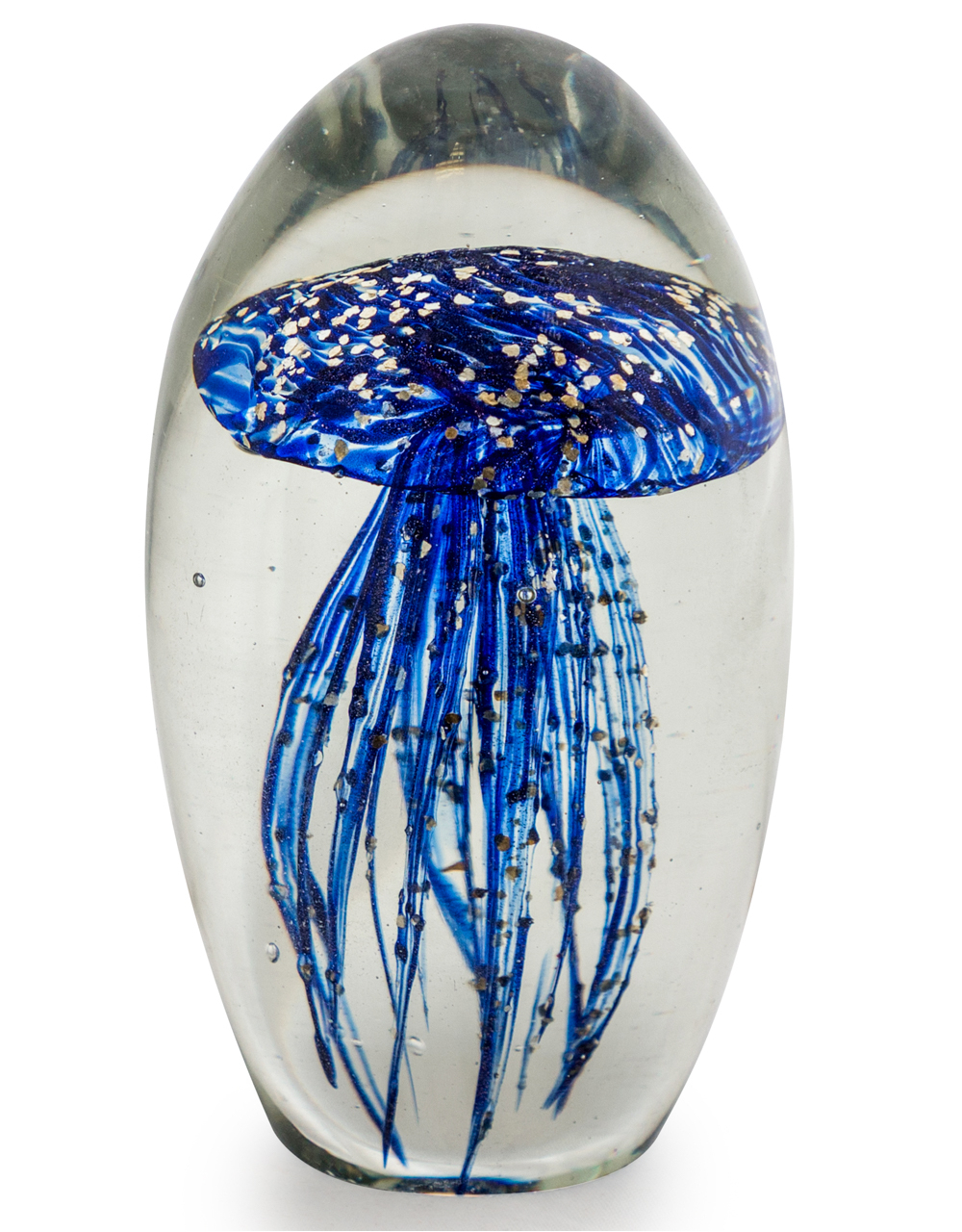 Blue & Gold Leaf Jellyfish Paperweight