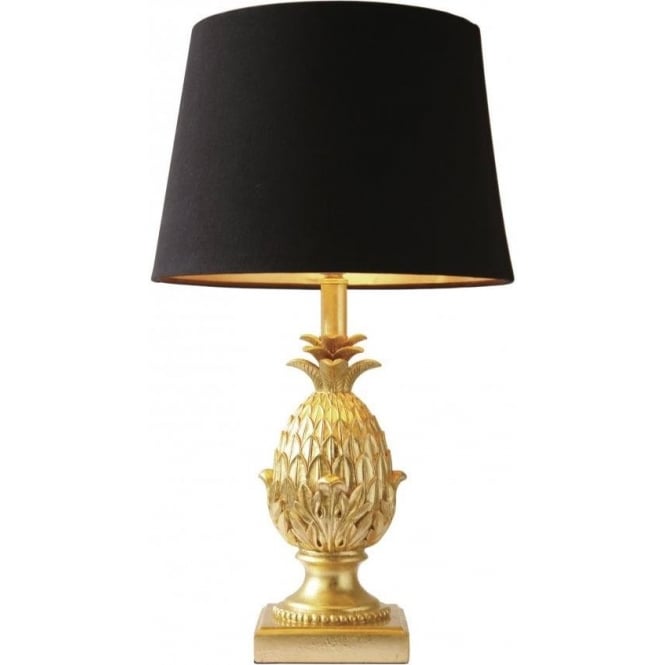 Gold Pineapple Lamp with Shade