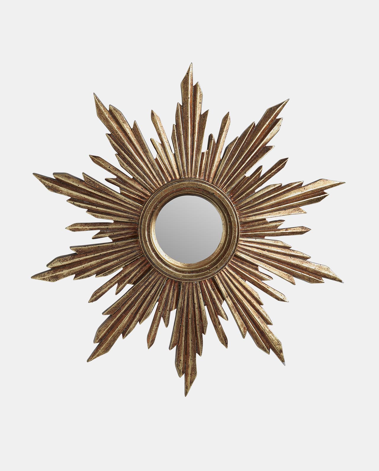 Gold Convex Starburst Mirror
