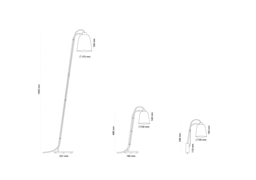 SUMMERA Table Matt White - Rose + White Cord (Incl. Matt White Base)
